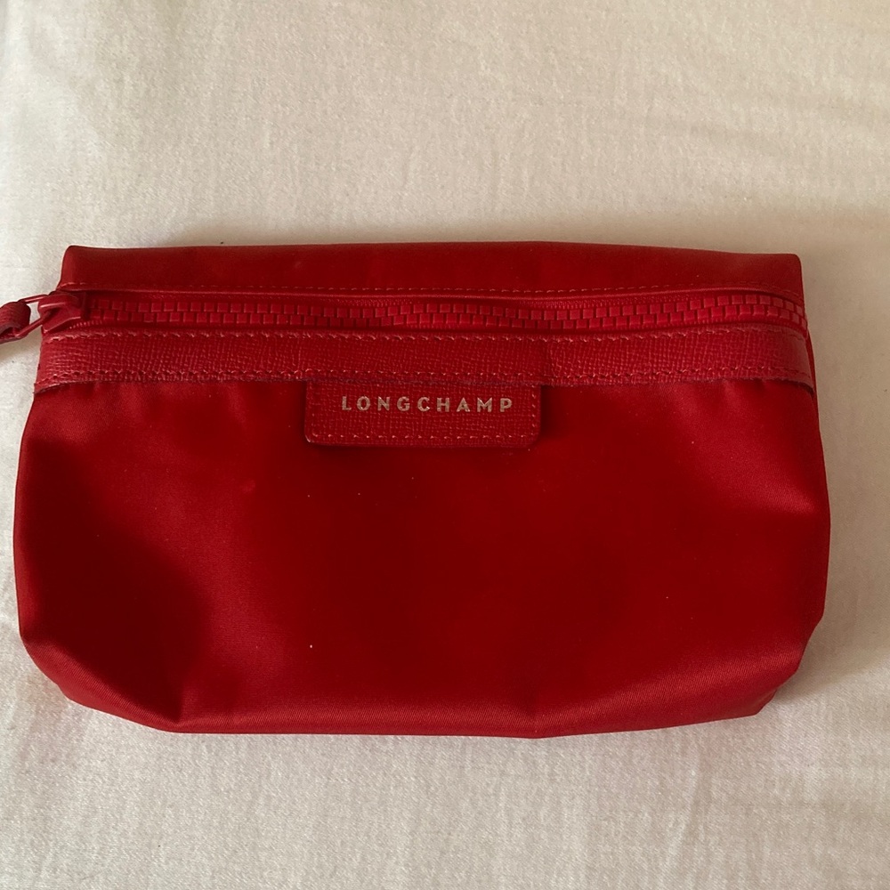 Longchamp Red Nylon Cosmetic Pouch